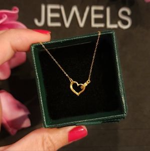SOLD: 18K Real Saudi Gold Love-Heart Centered Necklace